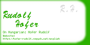 rudolf hofer business card